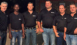 The Phalaborwa Hydroscand team, from l: JJ Fourie; Rennete Malatji; Hein Meyer; Jannie Lingenfelder; David Green; Etienne Quin.